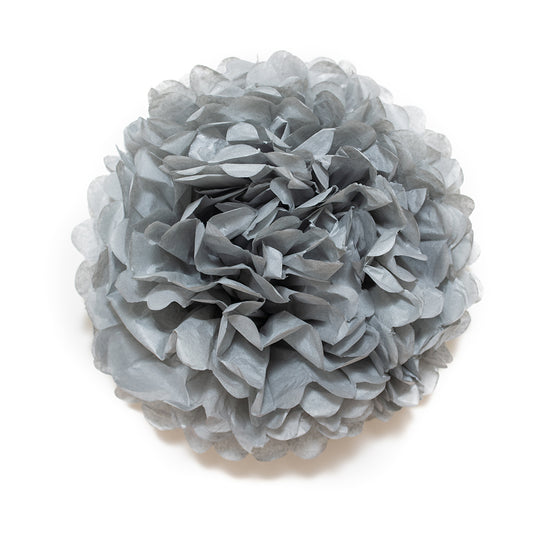 Grey Paper Tissue Flower Ball